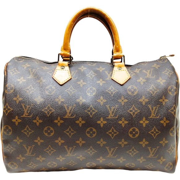 916297M Louis Vuitton Satchel Bag Speedy 35 Brown Monogram - Picture 2 of 12